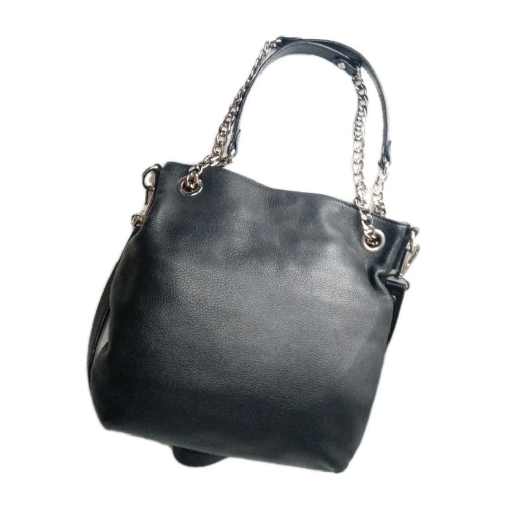 Michael Kors Jet Set Chain Medium Shoulder Tote Black Pebbled Leather Bag - Picture 3 of 11